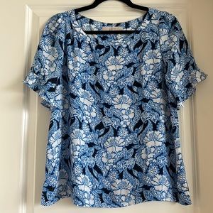 NWT Blue Floral top